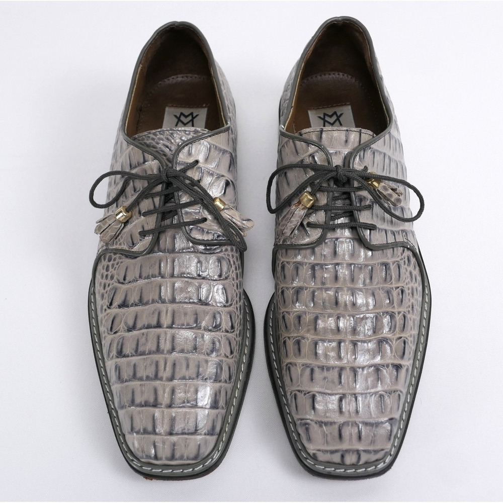 Marco Vicci Gator Croc Embossed Leather Tassel Derby Shoes Mens 11M Excellent